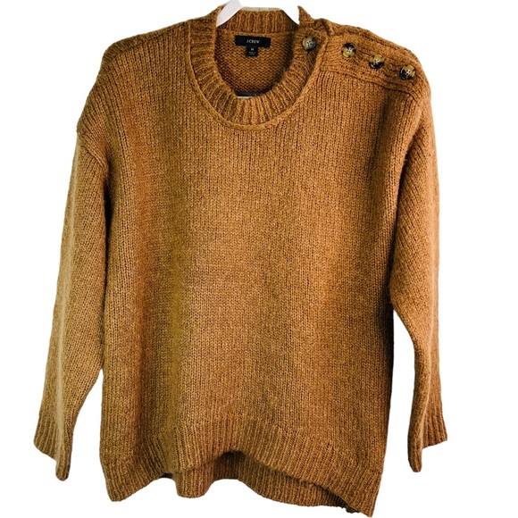 J. Crew Sweaters - J. Crew Sweater Mocha Long Sleeve Button Shoulder Sweater M